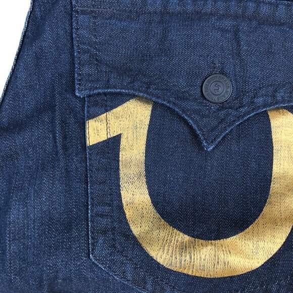 TRUE Religion Jeans Size 34 STRAIGHT Gold Horseshoe - Picture 5 of 10